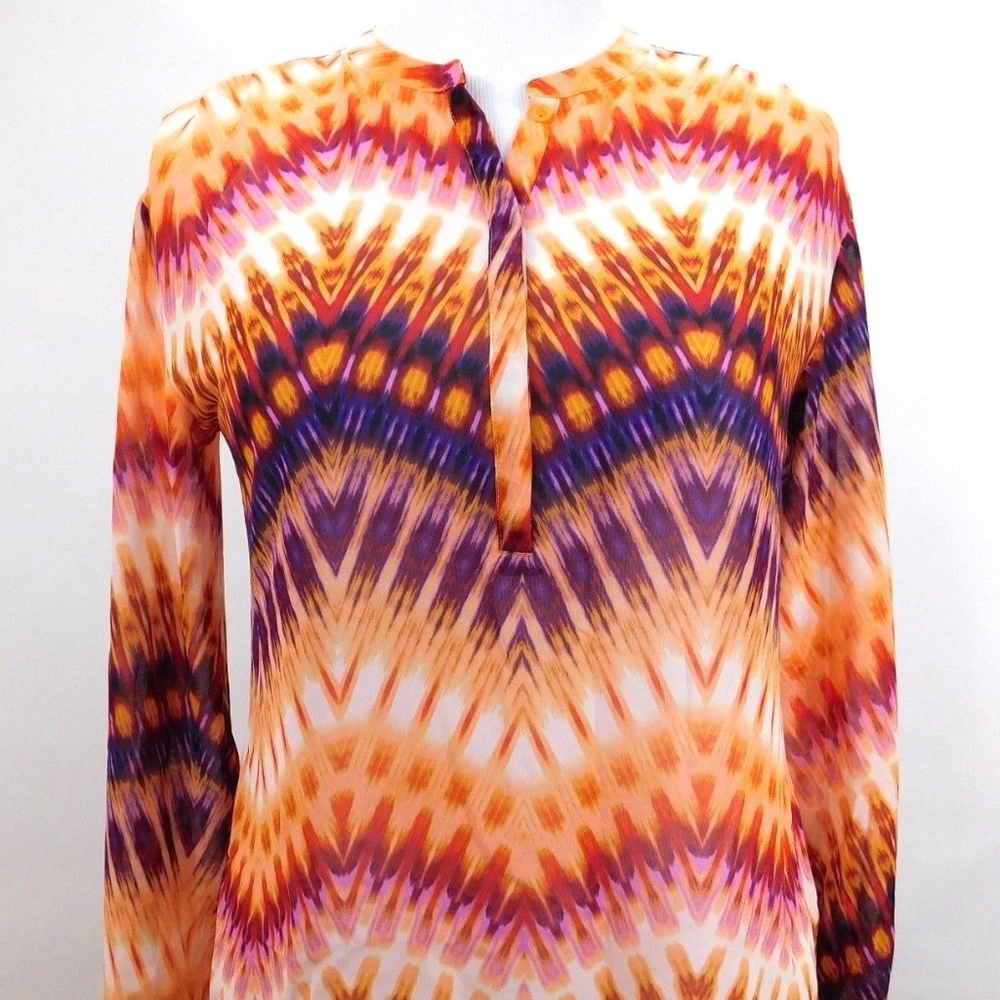 ANA Women Petite Large Top Pull Over Half Button